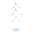 6-Arm Tiered Tree Silver Metal Ornament Display Stand 14 Inches