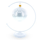 Crescent Moon White Painted Metal Ornament Display Stand 8.8 Inches