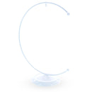 Crescent Moon Twisted White Painted Metal Ornament Display Stand 9 Inches (Poland)