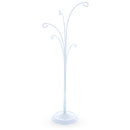 5-Arm Scroll Tree Branches White Painted Metal Ornament Display Stand 14.5 Inches (Poland)