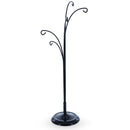 5-Arm Scroll Tree Branches Black Painted Metal Ornament Display Stand 14.5 Inches