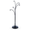 5-Arm Scroll Tree Branches Black Painted Metal Ornament Display Stand 14.5 Inches