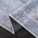 Ice Blue Flat Pile Washable Rug - Clearance