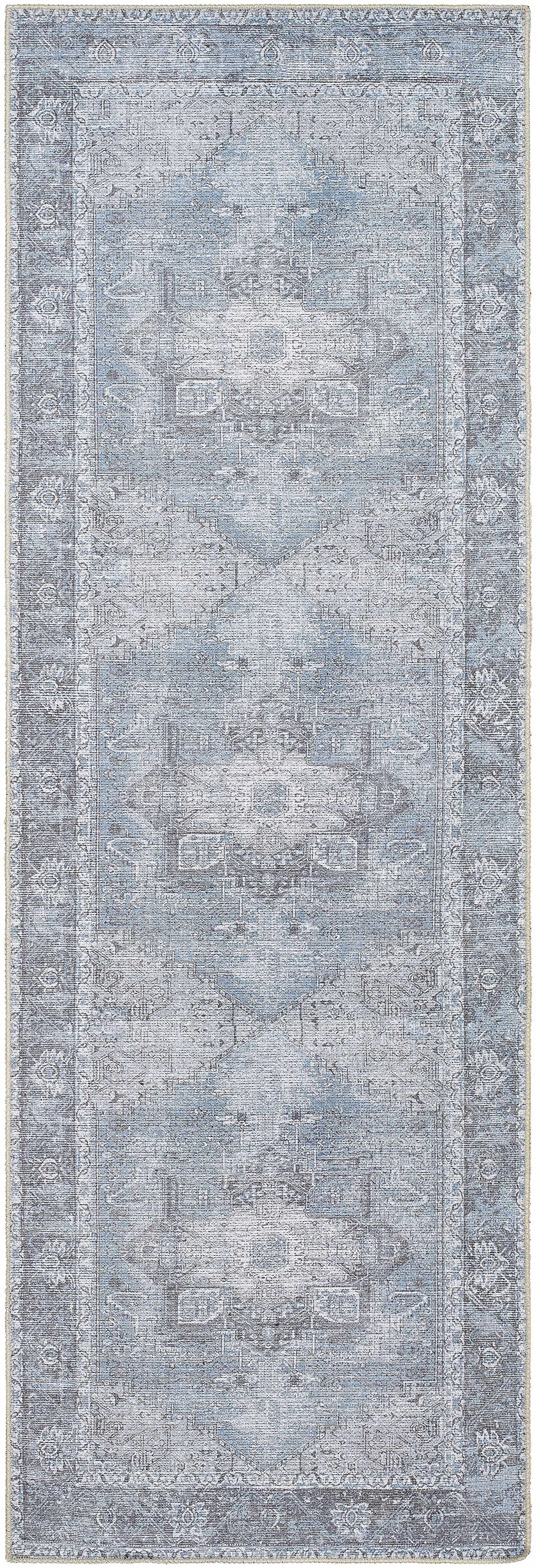 Rosman Blue Washable Area Rug