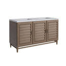 James Martin Portland 60" Double Bathroom Vanity, Whitewashed Walnut