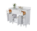 Adeline Bathroom Vanity with Farmhouse Sink and Carrara White Marble Top Cabinet Set Villohome
