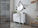 Adeline Bathroom Vanity with Farmhouse Sink and Carrara White Marble Top Cabinet Set