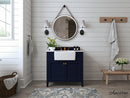 Adeline Bathroom Vanity with Farmhouse Sink and Carrara White Marble Top Cabinet Set Villohome