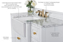Adeline Bathroom Vanity with Farmhouse Sink and Carrara White Marble Top Cabinet Set Villohome