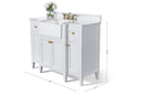 Adeline Bathroom Vanity with Farmhouse Sink and Carrara White Marble Top Cabinet Set Villohome