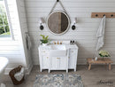 Adeline Bathroom Vanity with Farmhouse Sink and Carrara White Marble Top Cabinet Set Villohome