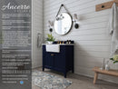 Adeline Bathroom Vanity with Farmhouse Sink and Carrara White Marble Top Cabinet Set Villohome