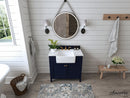 Adeline Bathroom Vanity with Farmhouse Sink and Carrara White Marble Top Cabinet Set Villohome