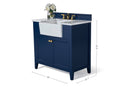 Adeline Bathroom Vanity with Farmhouse Sink and Carrara White Marble Top Cabinet Set Villohome