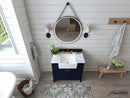 Adeline Bathroom Vanity with Farmhouse Sink and Carrara White Marble Top Cabinet Set Villohome