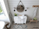 Adeline Bathroom Vanity with Farmhouse Sink and Carrara White Marble Top Cabinet Set Villohome