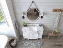 Adeline Bathroom Vanity with Farmhouse Sink and Carrara White Marble Top Cabinet Set