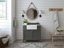 Adeline Bathroom Vanity with Farmhouse Sink and Carrara White Marble Top Cabinet Set Villohome