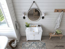 Adeline Bathroom Vanity with Farmhouse Sink and Carrara White Marble Top Cabinet Set Villohome