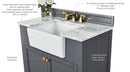 Adeline Bathroom Vanity with Farmhouse Sink and Carrara White Marble Top Cabinet Set Villohome