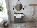 Adeline Bathroom Vanity with Farmhouse Sink and Carrara White Marble Top Cabinet Set Villohome