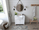 Adeline Bathroom Vanity with Farmhouse Sink and Carrara White Marble Top Cabinet Set Villohome