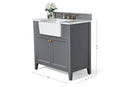 Adeline Bathroom Vanity with Farmhouse Sink and Carrara White Marble Top Cabinet Set Villohome