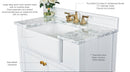Adeline Bathroom Vanity with Farmhouse Sink and Carrara White Marble Top Cabinet Set Villohome