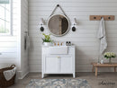Adeline Bathroom Vanity with Farmhouse Sink and Carrara White Marble Top Cabinet Set Villohome
