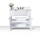 Adeline Bathroom Vanity with Farmhouse Sink and Carrara White Marble Top Cabinet Set Villohome