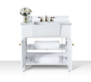 Adeline Bathroom Vanity with Farmhouse Sink and Carrara White Marble Top Cabinet Set