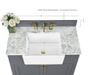 Adeline Bathroom Vanity with Farmhouse Sink and Carrara White Marble Top Cabinet Set Villohome