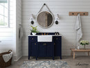 Adeline Bathroom Vanity with Farmhouse Sink and Carrara White Marble Top Cabinet Set Villohome