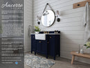 Adeline Bathroom Vanity with Farmhouse Sink and Carrara White Marble Top Cabinet Set Villohome