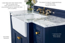 Adeline Bathroom Vanity with Farmhouse Sink and Carrara White Marble Top Cabinet Set Villohome