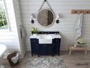 Adeline Bathroom Vanity with Farmhouse Sink and Carrara White Marble Top Cabinet Set Villohome