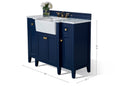 Adeline Bathroom Vanity with Farmhouse Sink and Carrara White Marble Top Cabinet Set Villohome