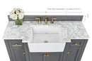 Adeline Bathroom Vanity with Farmhouse Sink and Carrara White Marble Top Cabinet Set Villohome