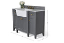 Adeline Bathroom Vanity with Farmhouse Sink and Carrara White Marble Top Cabinet Set Villohome