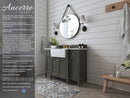 Adeline Bathroom Vanity with Farmhouse Sink and Carrara White Marble Top Cabinet Set Villohome