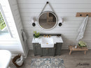 Adeline Bathroom Vanity with Farmhouse Sink and Carrara White Marble Top Cabinet Set Villohome
