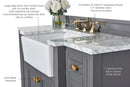 Adeline Bathroom Vanity with Farmhouse Sink and Carrara White Marble Top Cabinet Set Villohome