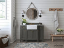 Adeline Bathroom Vanity with Farmhouse Sink and Carrara White Marble Top Cabinet Set Villohome