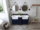 Adeline Bathroom Vanity with Farmhouse Sink and Carrara White Marble Top Cabinet Set Villohome