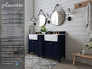Adeline Bathroom Vanity with Farmhouse Sink and Carrara White Marble Top Cabinet Set Villohome