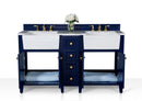 Adeline Bathroom Vanity with Farmhouse Sink and Carrara White Marble Top Cabinet Set Villohome