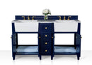 Adeline Bathroom Vanity with Farmhouse Sink and Carrara White Marble Top Cabinet Set