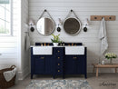 Adeline Bathroom Vanity with Farmhouse Sink and Carrara White Marble Top Cabinet Set Villohome