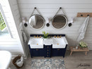 Adeline Bathroom Vanity with Farmhouse Sink and Carrara White Marble Top Cabinet Set Villohome