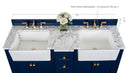 Adeline Bathroom Vanity with Farmhouse Sink and Carrara White Marble Top Cabinet Set Villohome
